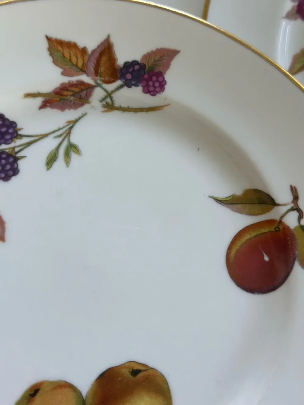 6 Vintage Royal Worcester Evesham Salad Lunch Plates Gold Trim England China